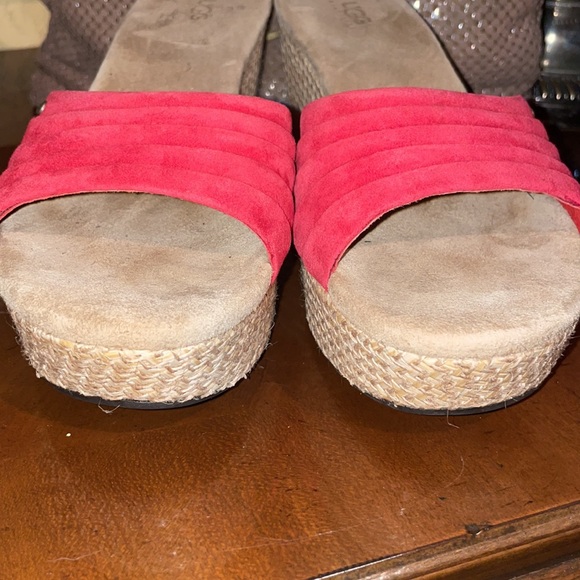 UGG Ugg suede red platform sandals